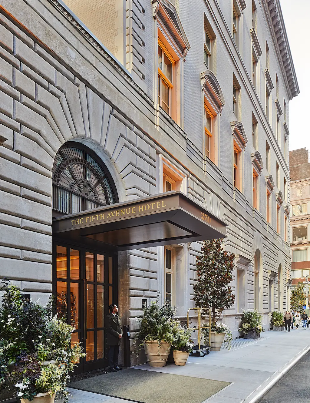 The Fifth Ave Hotel's exterior looks amazing with its stunning architectural design.